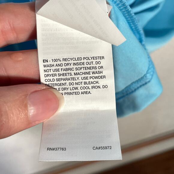 Nike Men's Stacked Swoosh Printed Hydroguard Rash Guard - Aquarius Blue - Picture 5 of 10